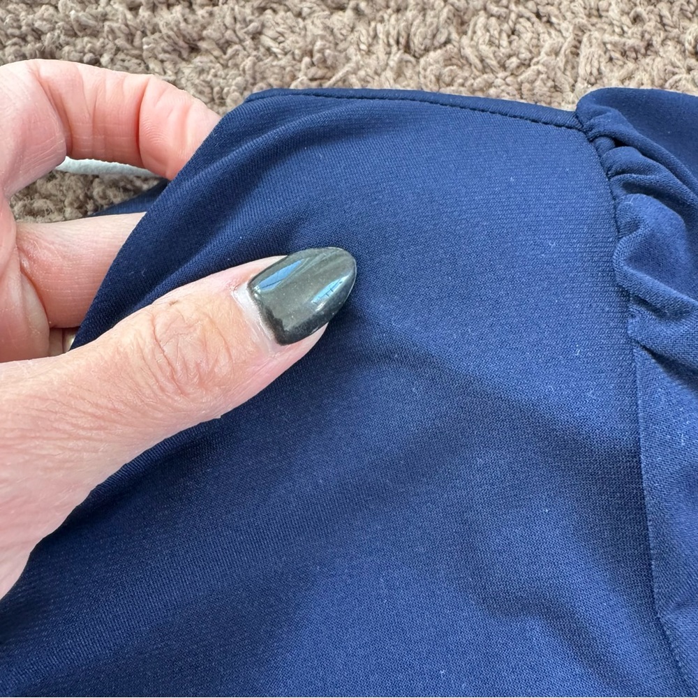 2 FOR $20 Laundry Shelli Segal Shoulder Pads Jersey Navy BEADED Sleeves 6 $219 - Picture 7 of 11